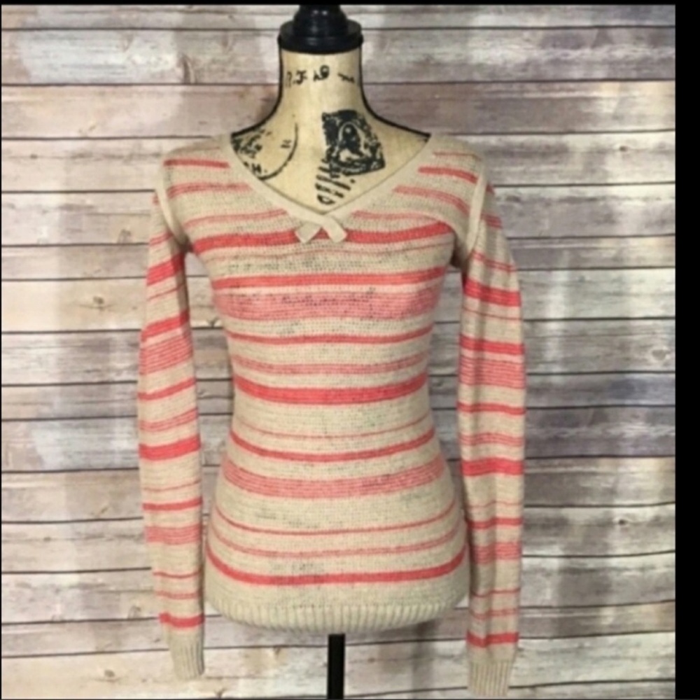 RACHEL Rachel Roy Stripe Knit Long Sleeve Top XS - Picture 2 of 5